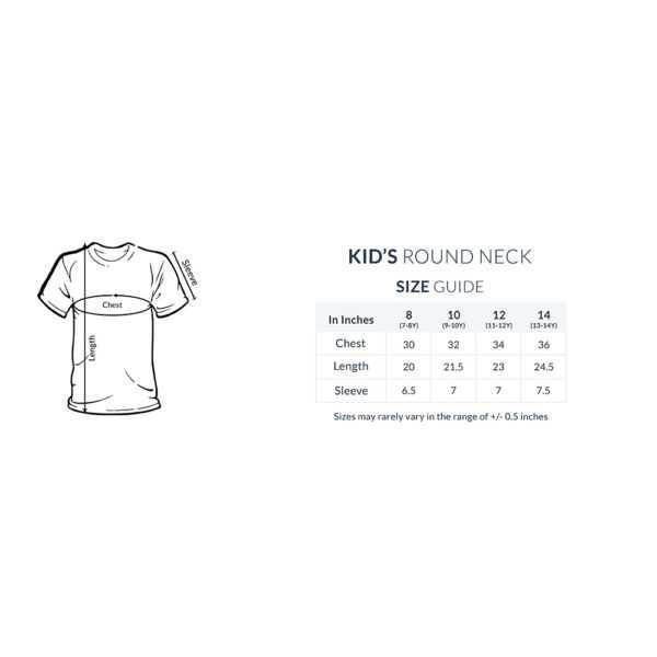 Shinchan Cute Size Chart Kids Half Sleeve Round Neck Tshirt