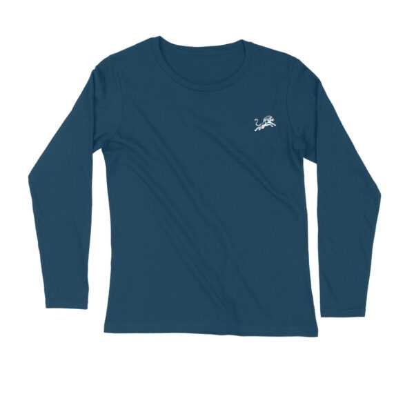 Mother and Child Embrace - Front Side Navy Blue Long Sleeve T-Shirt