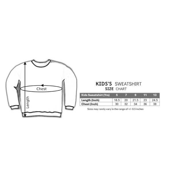 Kids Sweatshirt Size Chart