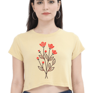 Red Flowers Crop Top