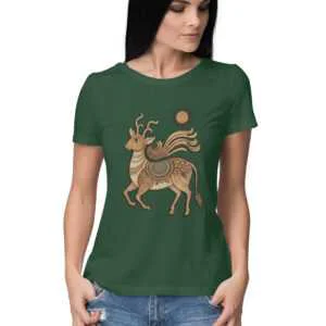 Folk Art Deer Graphic T-Shirt
